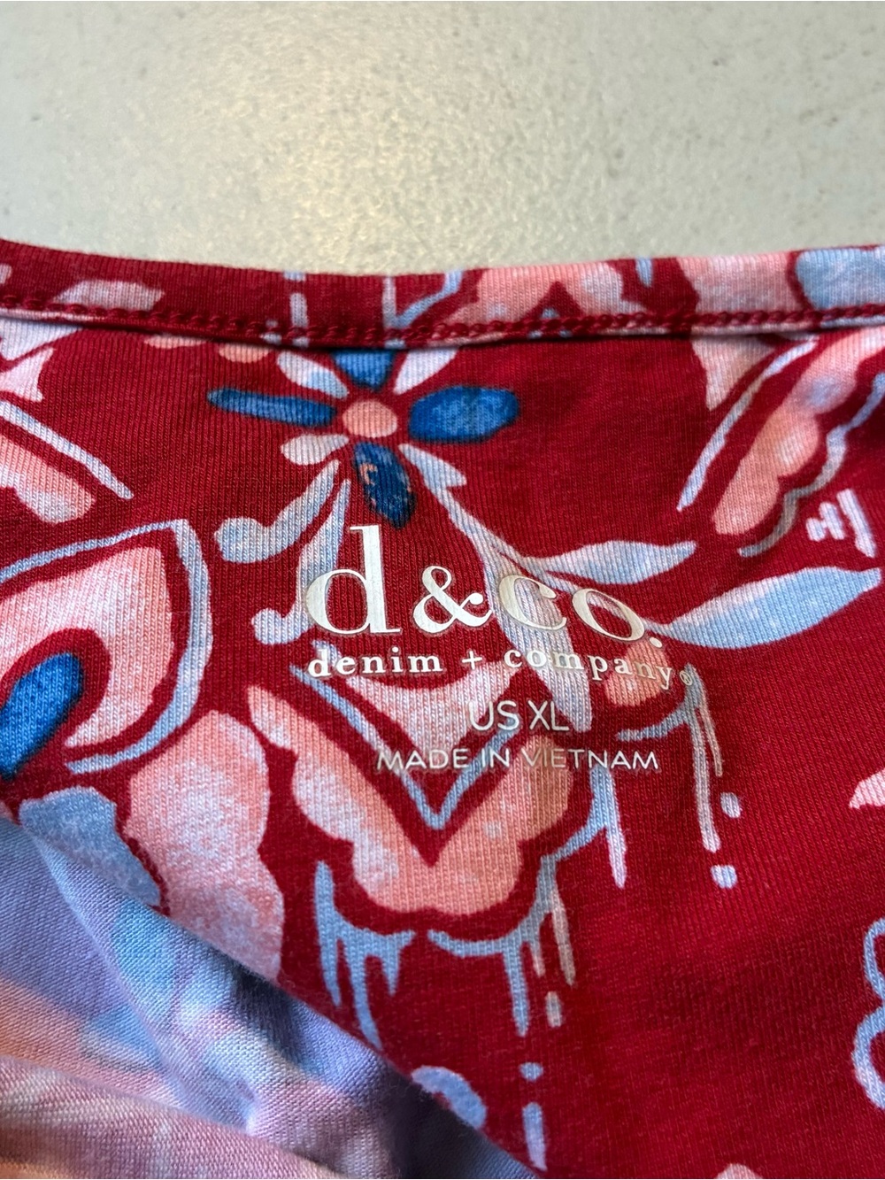 D & Co. Denim & Company Shift Midi Women's Dress XL Floral Cotton Side Pockets - Picture 3 of 7